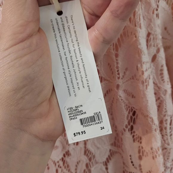 NWT Beautifcurve X Lane Bryant Pink Lace Sheath Dress in Size 24 - Picture 6 of 13